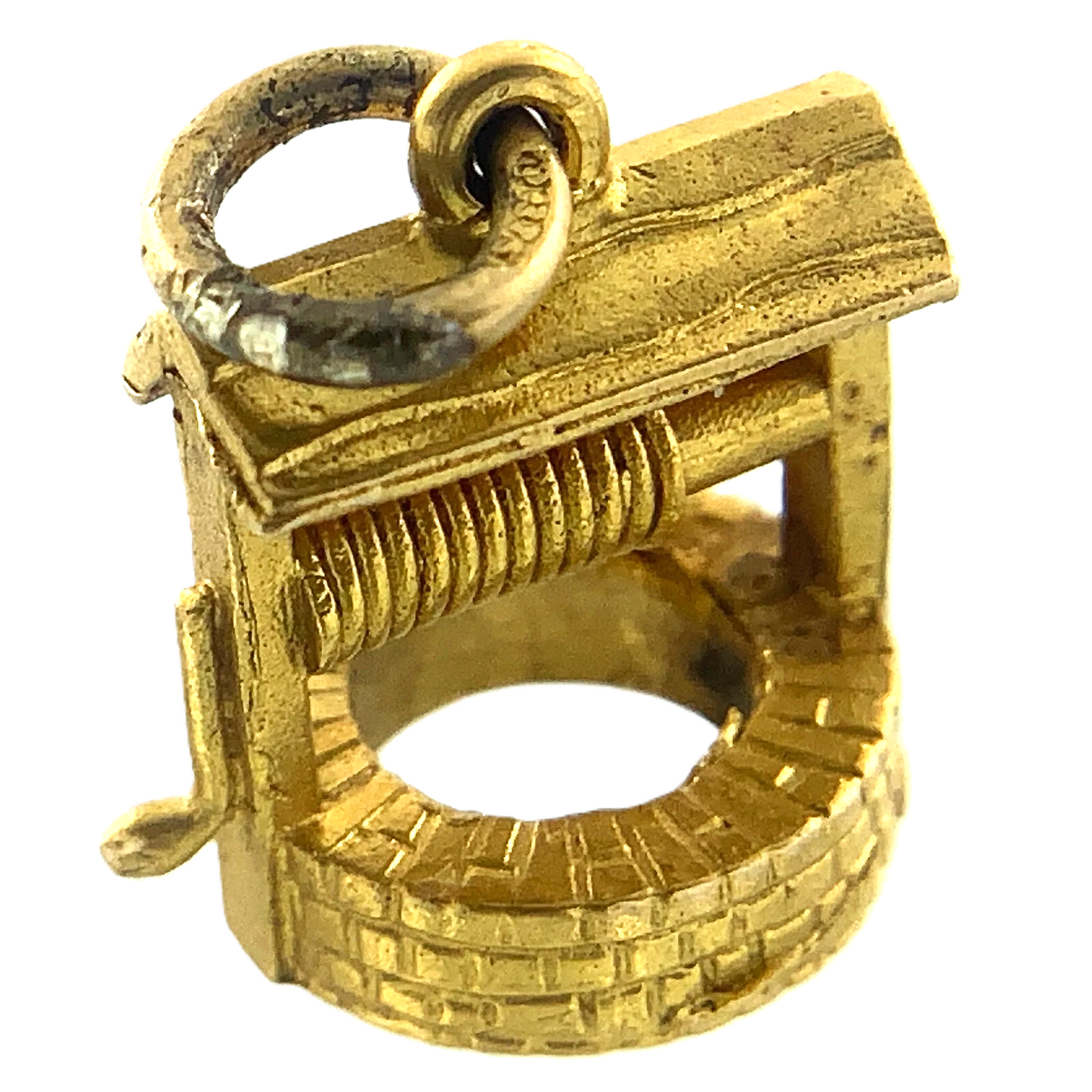 9K Yellow Gold Wishing Well Pendant Charm Tested AU092