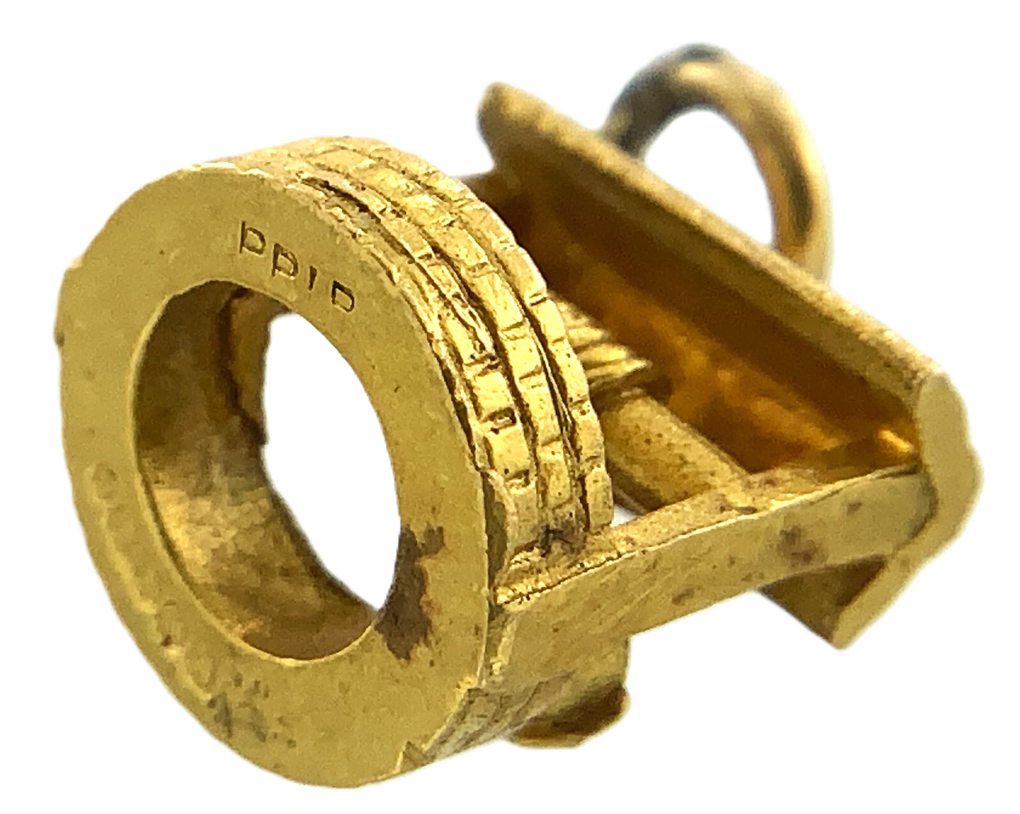 9K Yellow Gold Wishing Well Pendant Charm Tested AU092