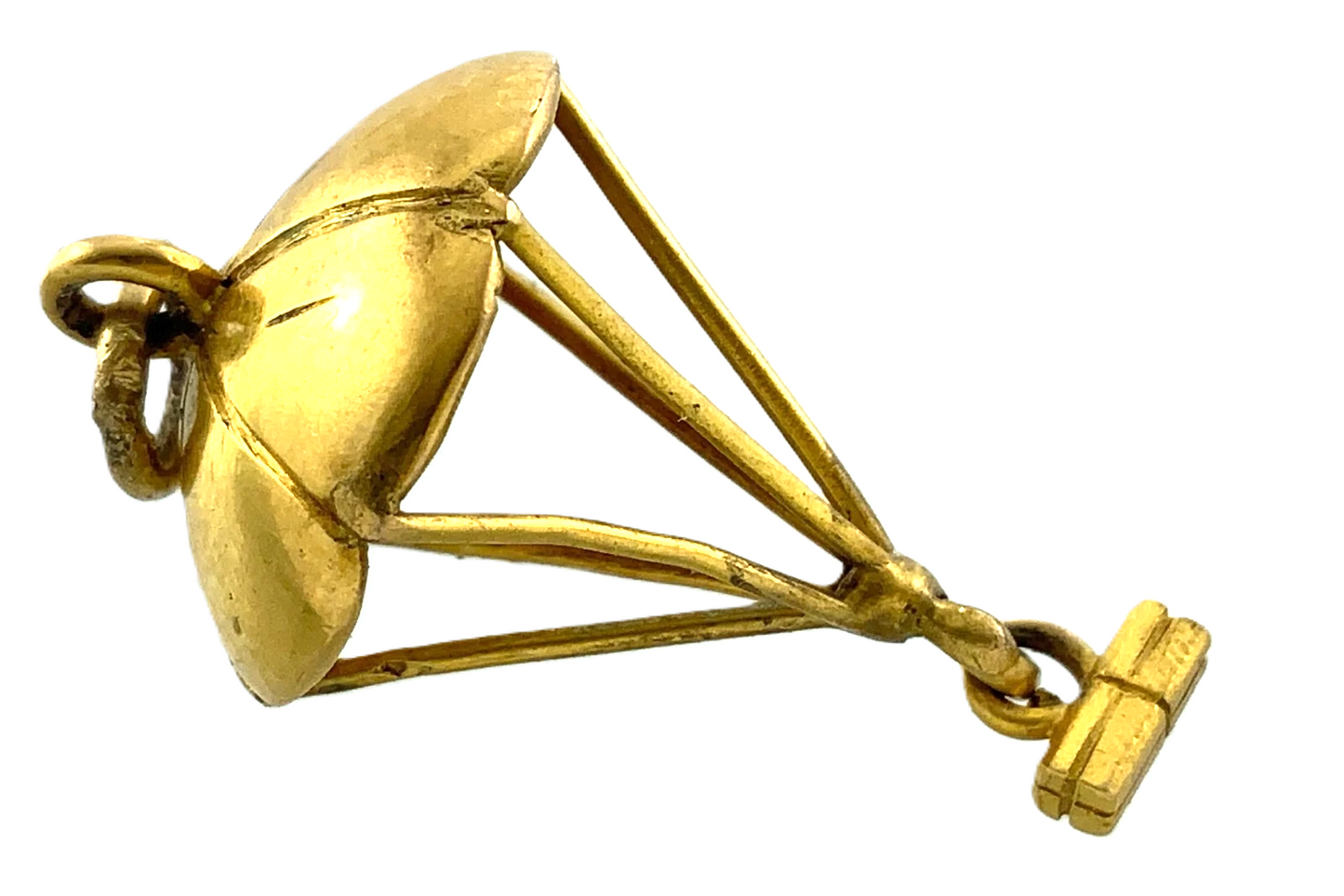 9K Yellow Gold Parachute Pendant Beautiful Package Drop Charm Tested AU096