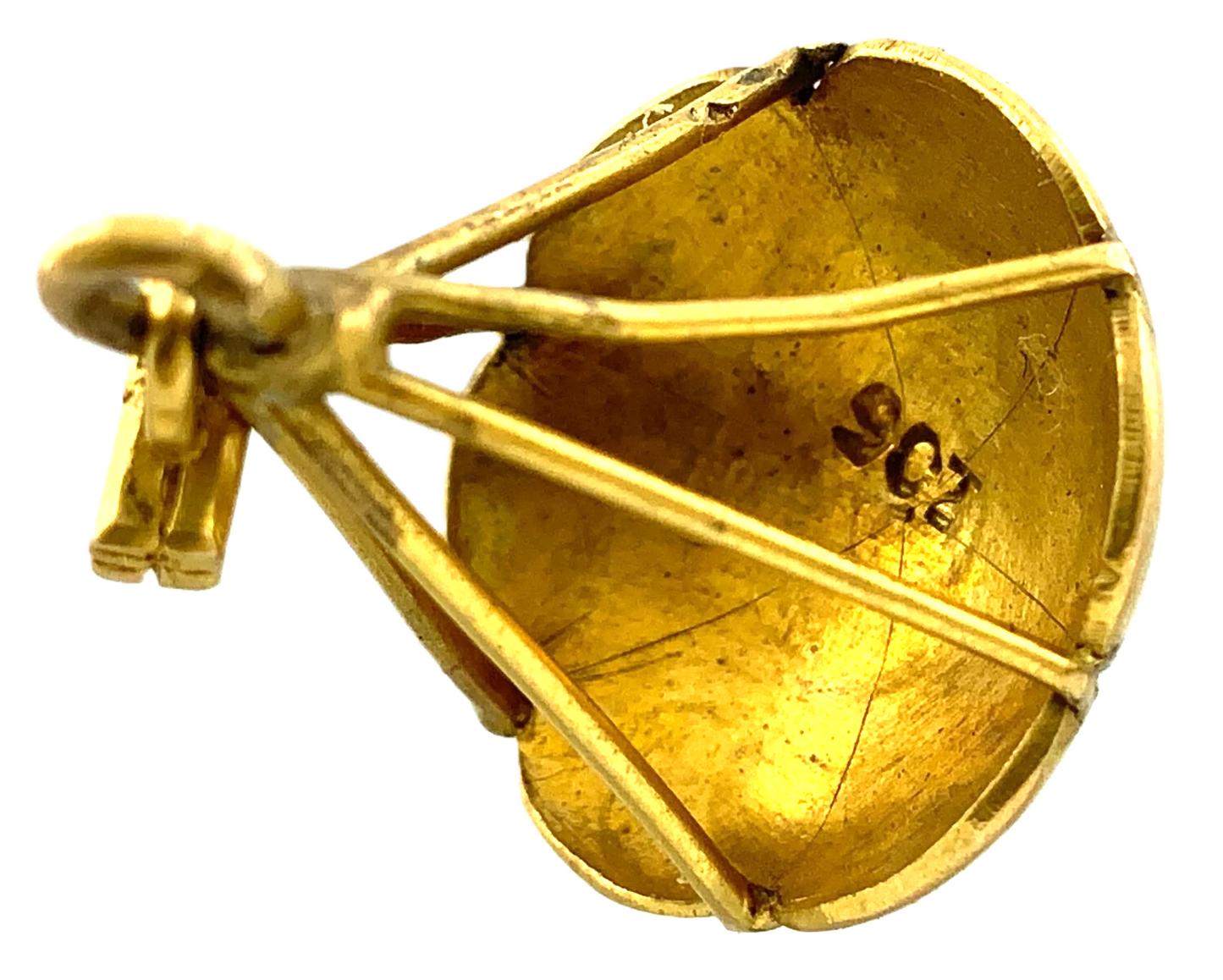 9K Yellow Gold Parachute Pendant Beautiful Package Drop Charm Tested AU096