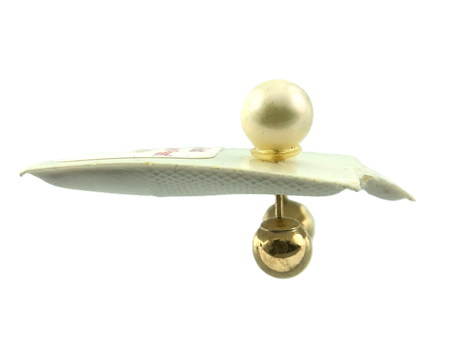 10K Gold Fresh Water Pearl Reversible Stud Earrings Made in Canada AU099