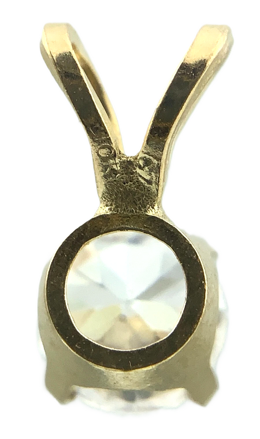 10K Yellow Gold Solitaire Necklace Pendant Rabbit Ear NOT DIAMOND AU111