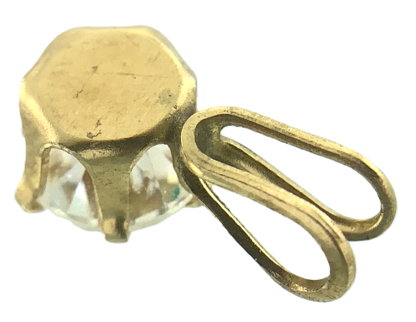 10K Yellow Gold Solitaire Necklace Pendant Rabbit Ear AU119