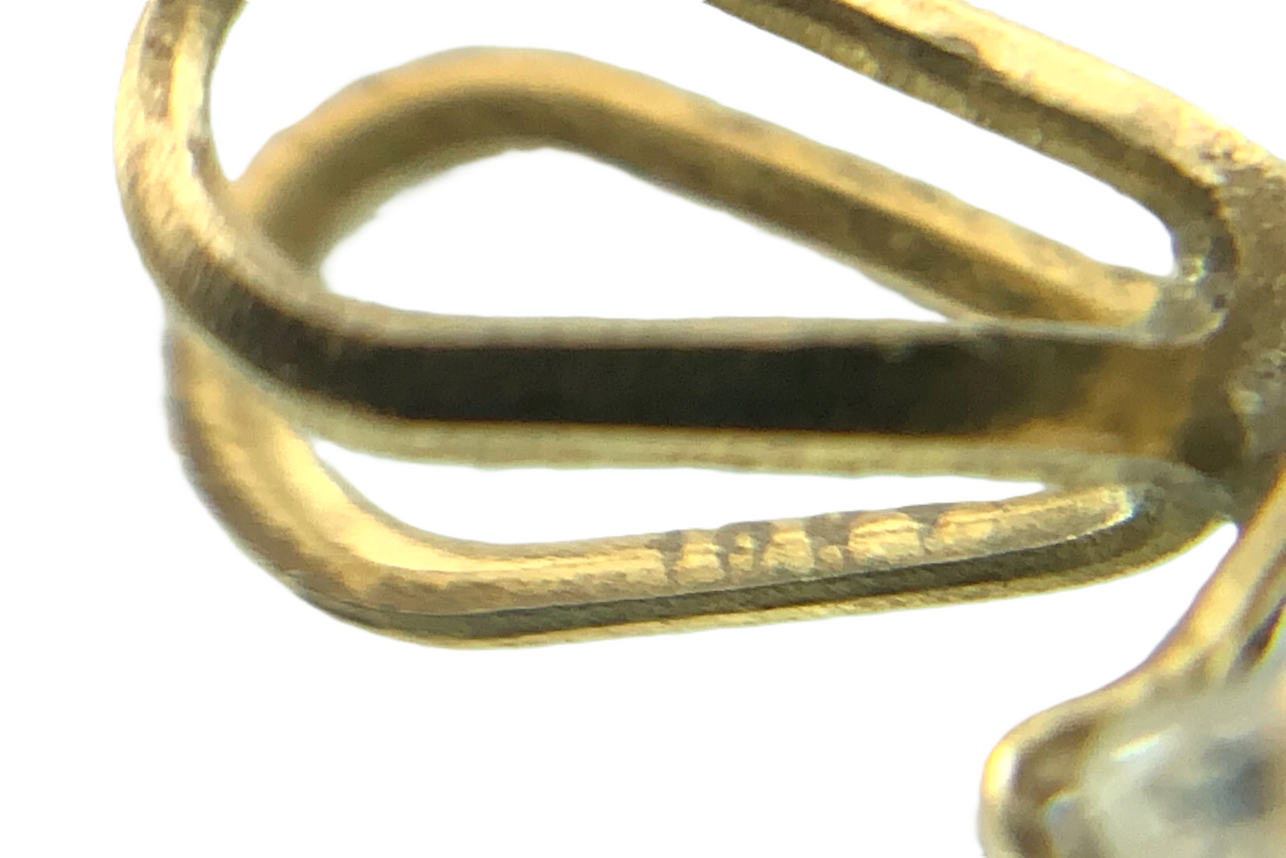 10K Yellow Gold Solitaire Necklace Pendant Rabbit Ear AU119