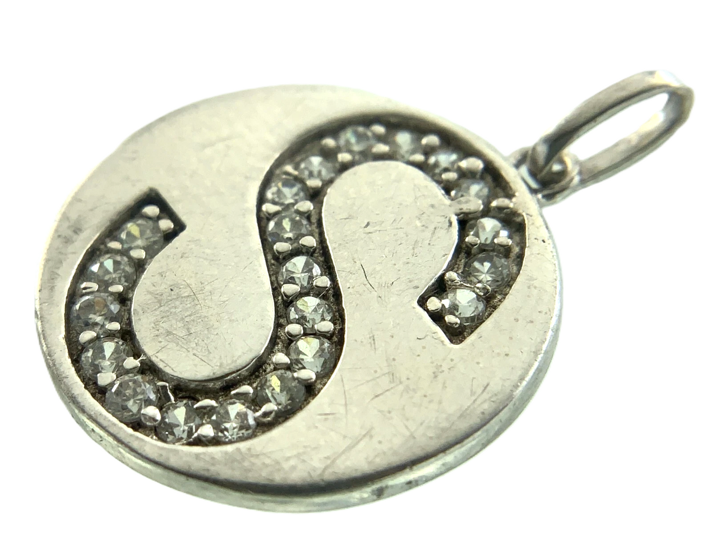Letter S Name Pendant 925 Sterling Silver Charm AU128