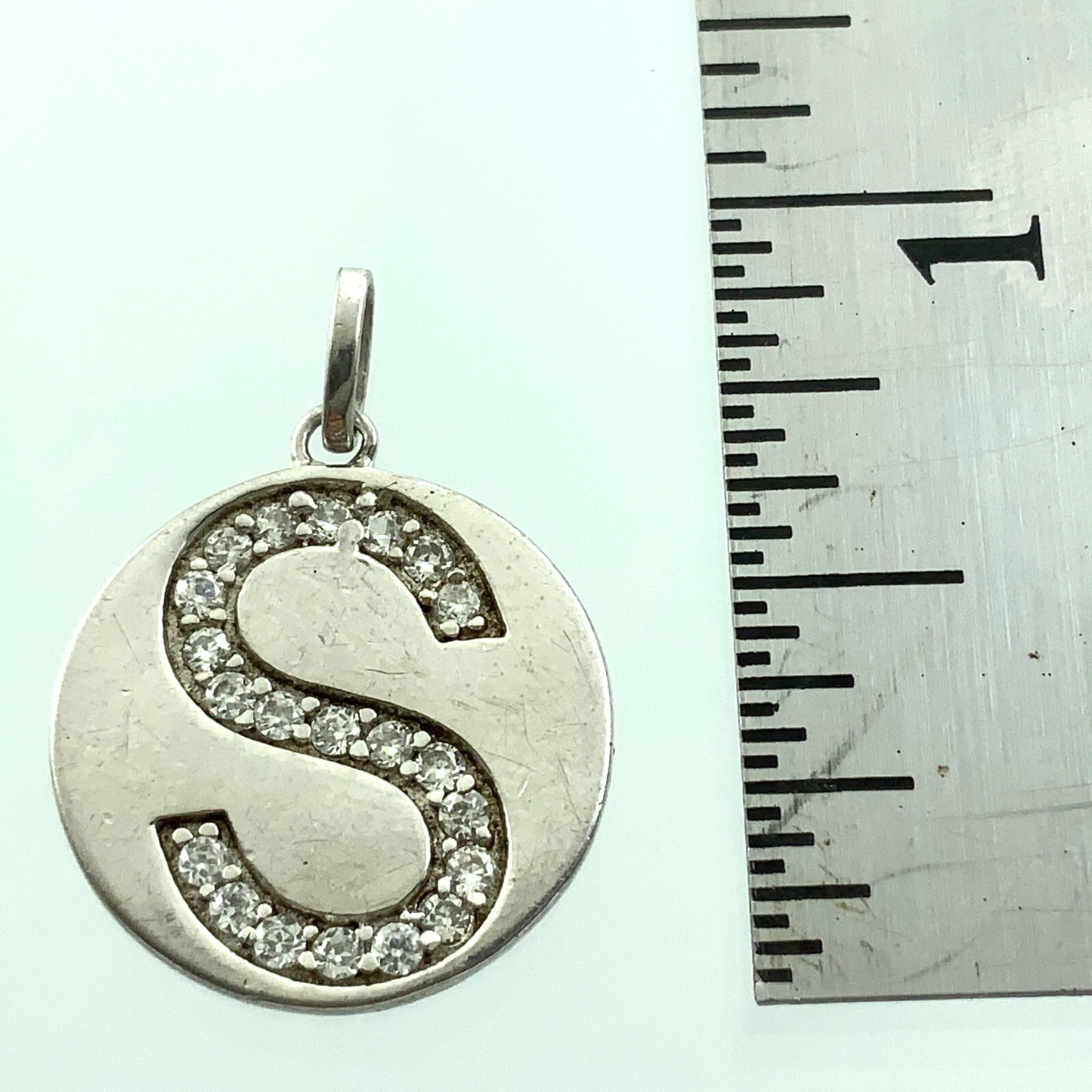 Letter S Name Pendant 925 Sterling Silver Charm AU128