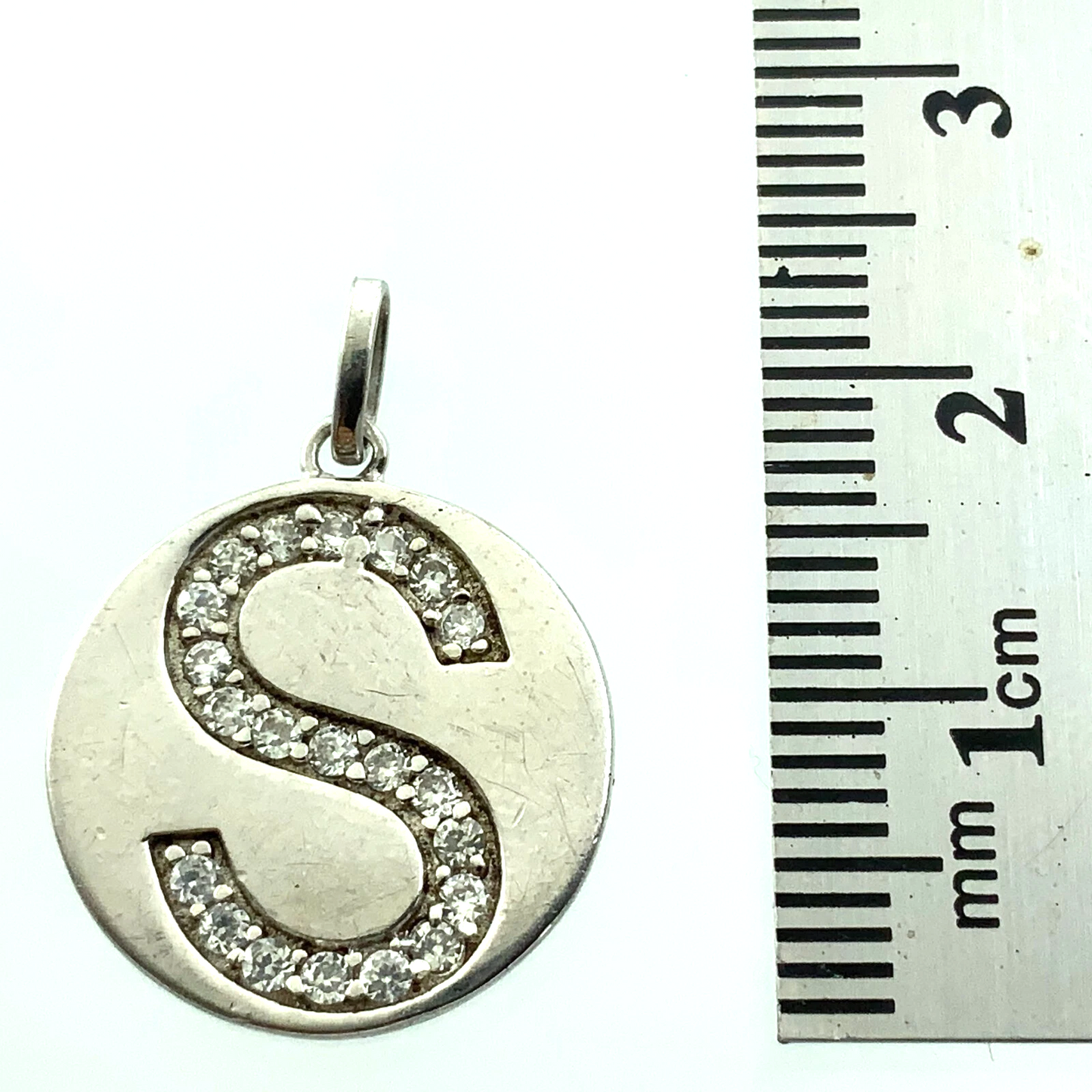 Letter S Name Pendant 925 Sterling Silver Charm AU128