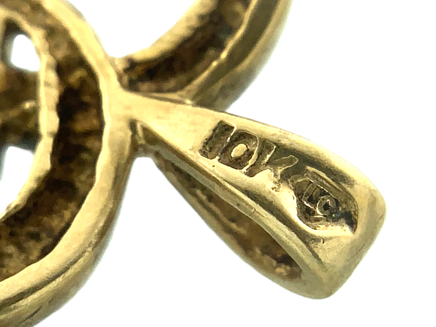 10K Yellow Gold Ruby Diamond Heart Pendant Cupid Arrow Charm AU133