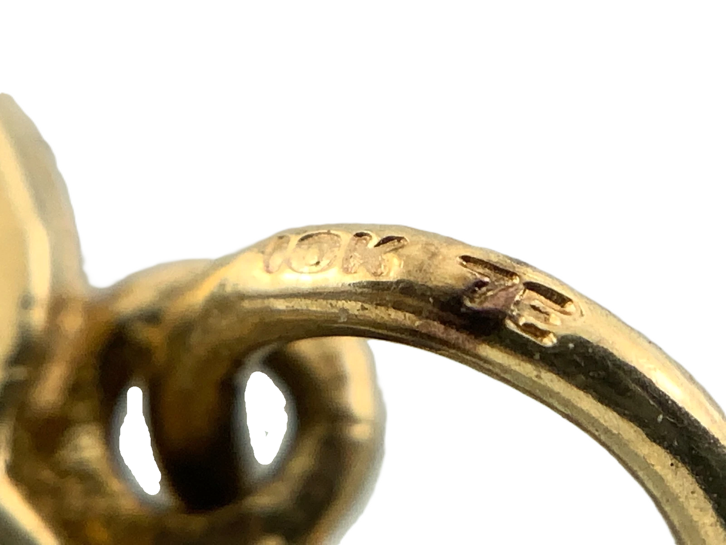 10K Yellow Gold Heart With 2 Gemstones Pendant 10K 7E AU157