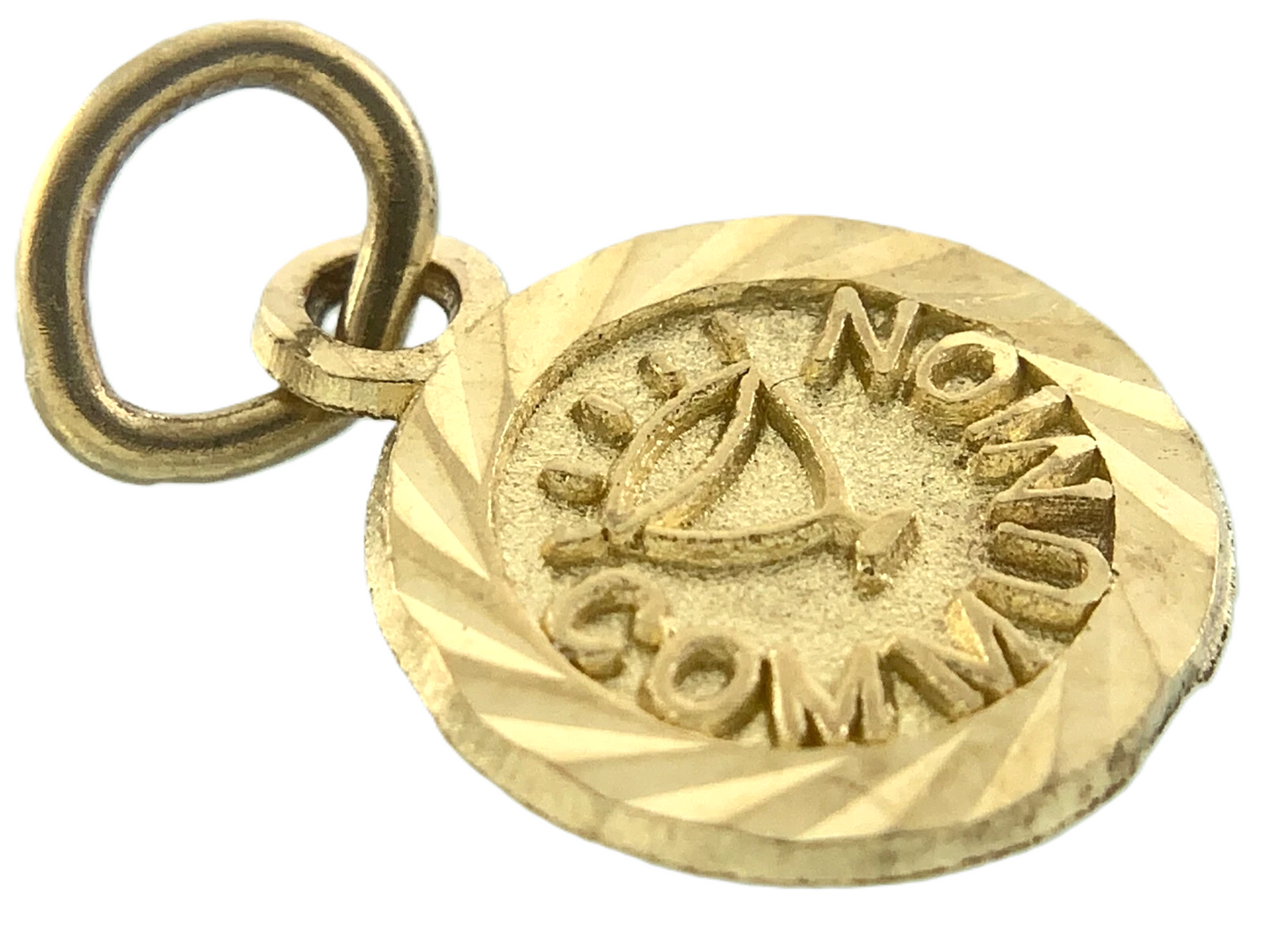 10K Yellow Gold Pendant Communion Medallion Religious AU160