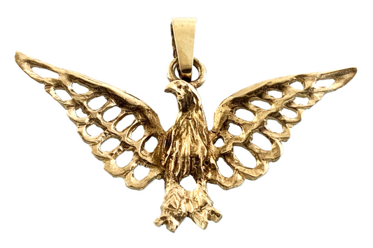 10K Yellow Gold Flying Eagle Pendant AU164