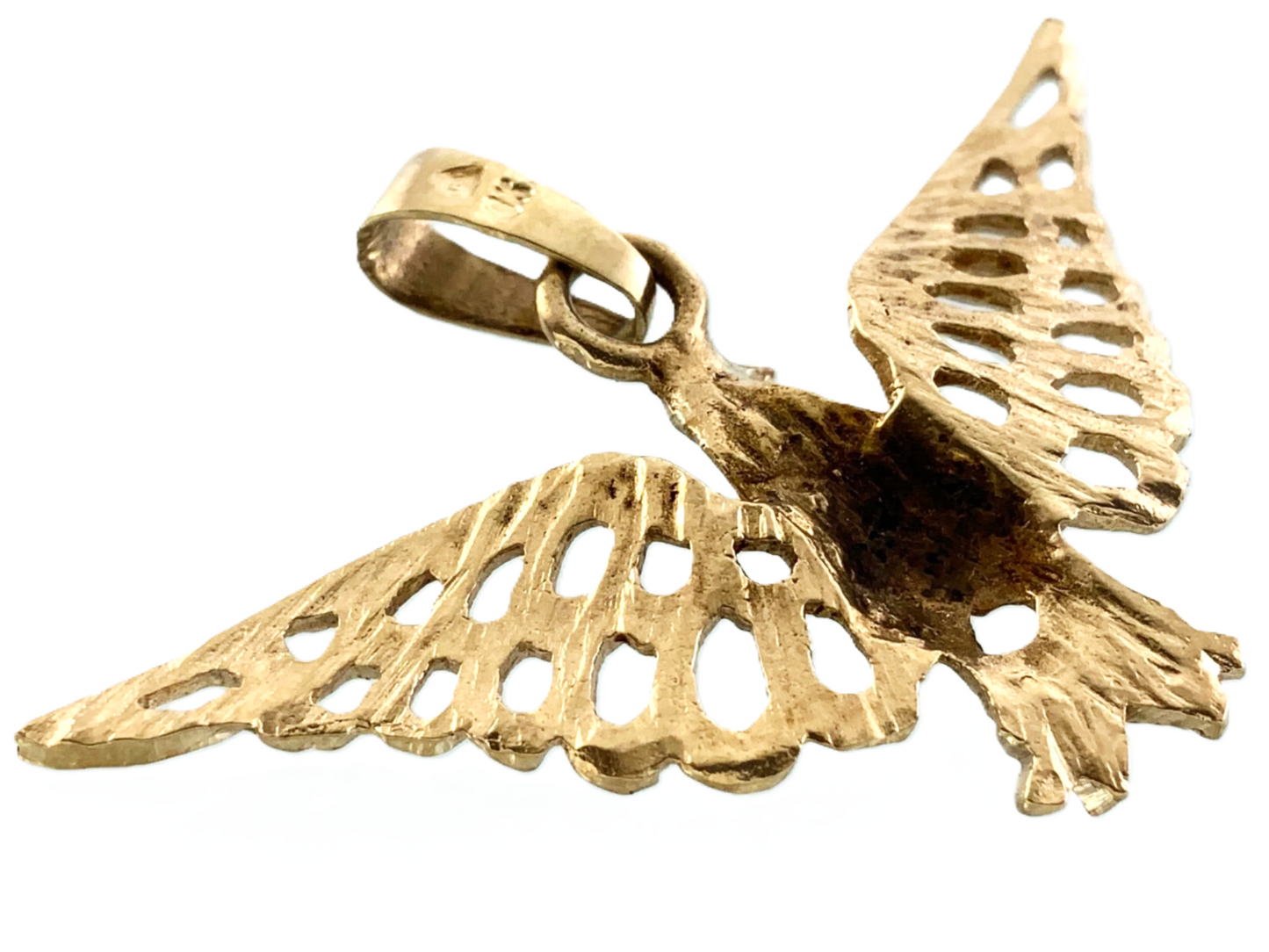 10K Yellow Gold Flying Eagle Pendant AU164