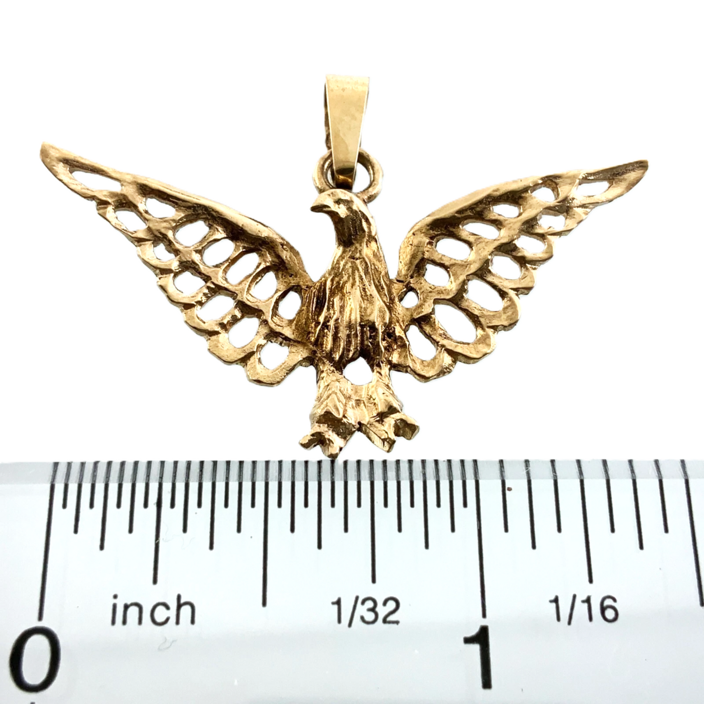 10K Yellow Gold Flying Eagle Pendant AU164