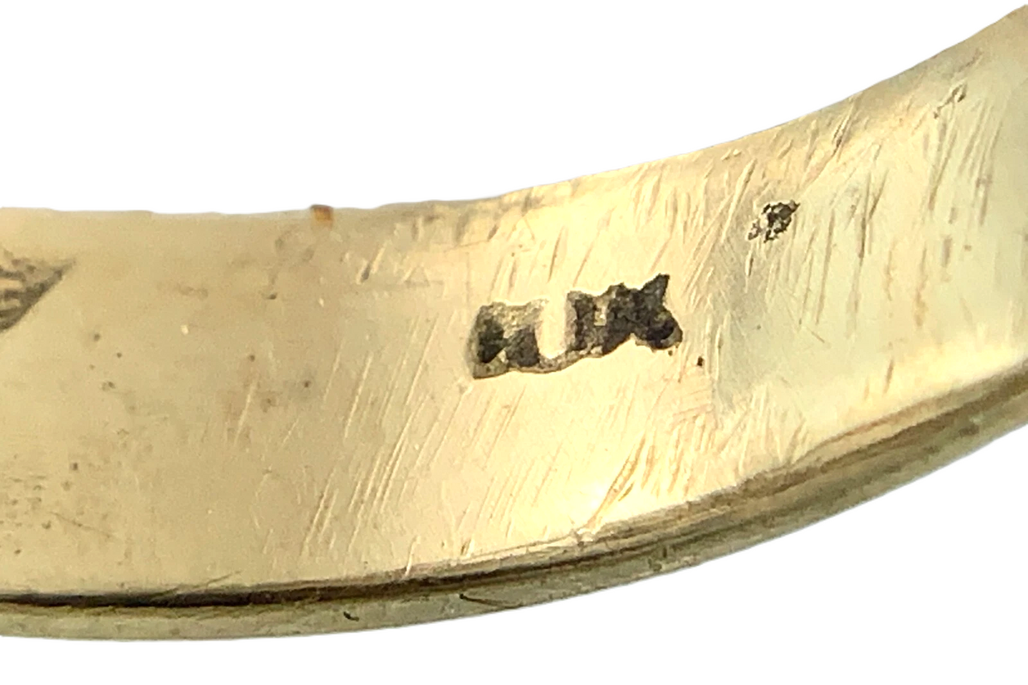 10K Yellow Gold Dolphin Ring Filigree Band Size 8.5 AU173