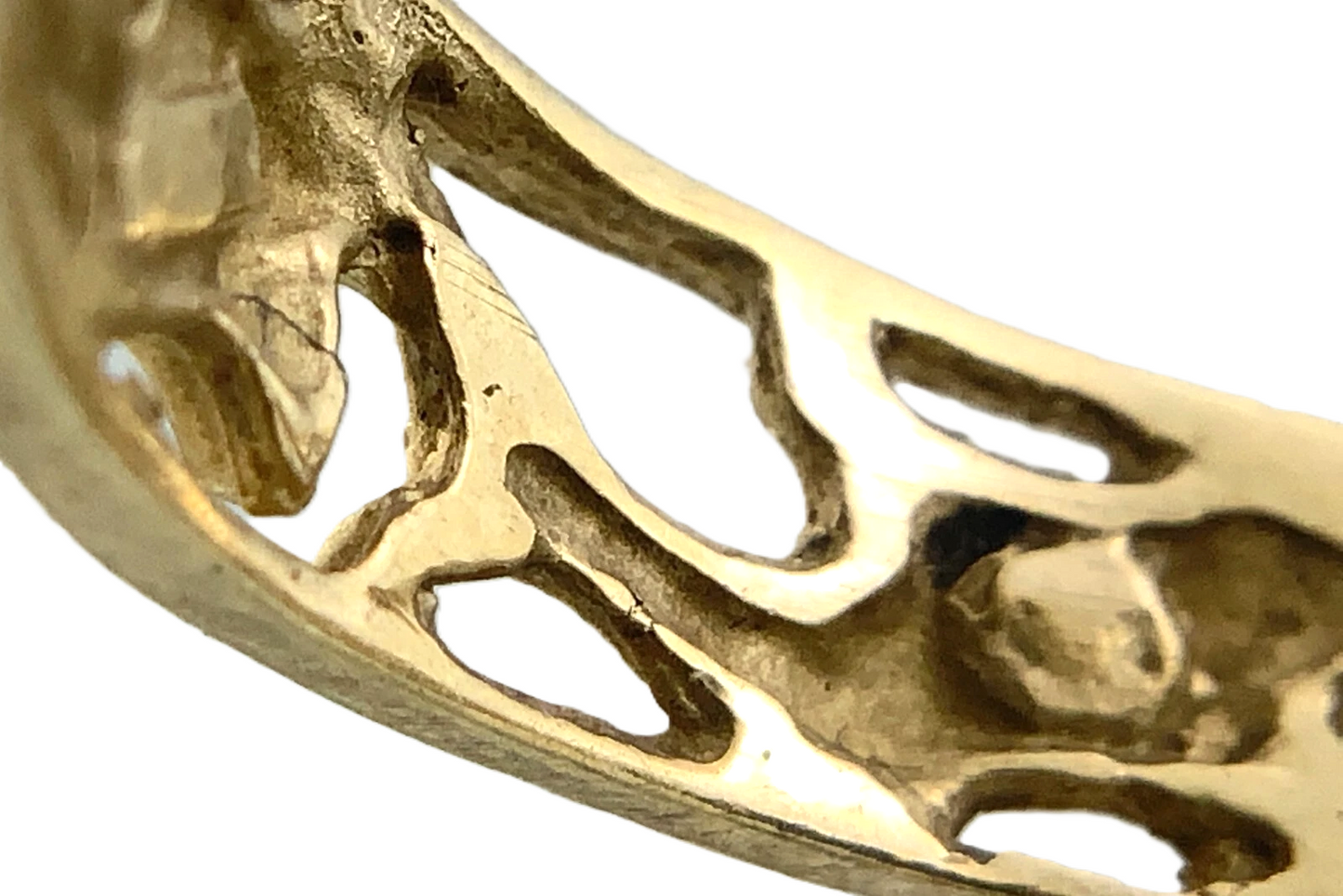 10K Yellow Gold Dolphin Ring Filigree Band Size 8.5 AU173
