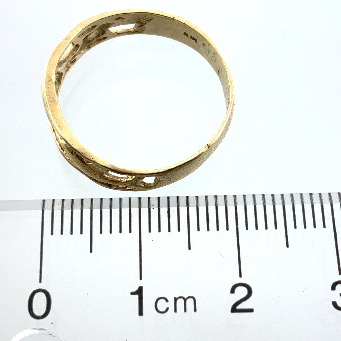 10K Yellow Gold Dolphin Ring Filigree Band Size 8.5 AU173