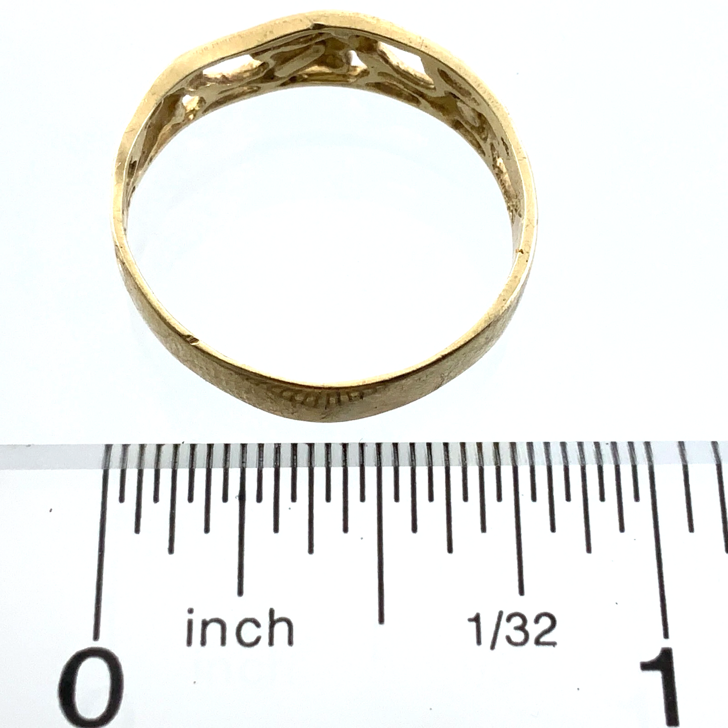 10K Yellow Gold Dolphin Ring Filigree Band Size 8.5 AU173