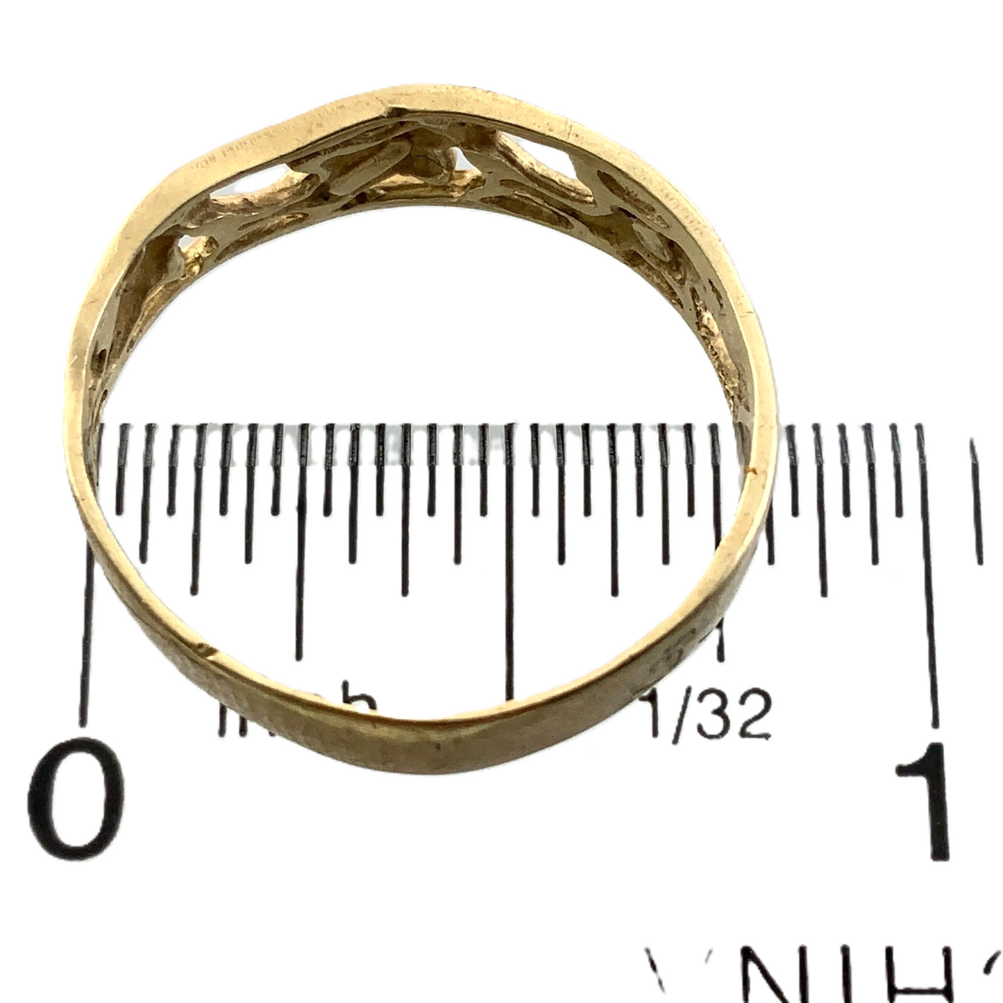 10K Yellow Gold Dolphin Ring Filigree Band Size 8.5 AU173