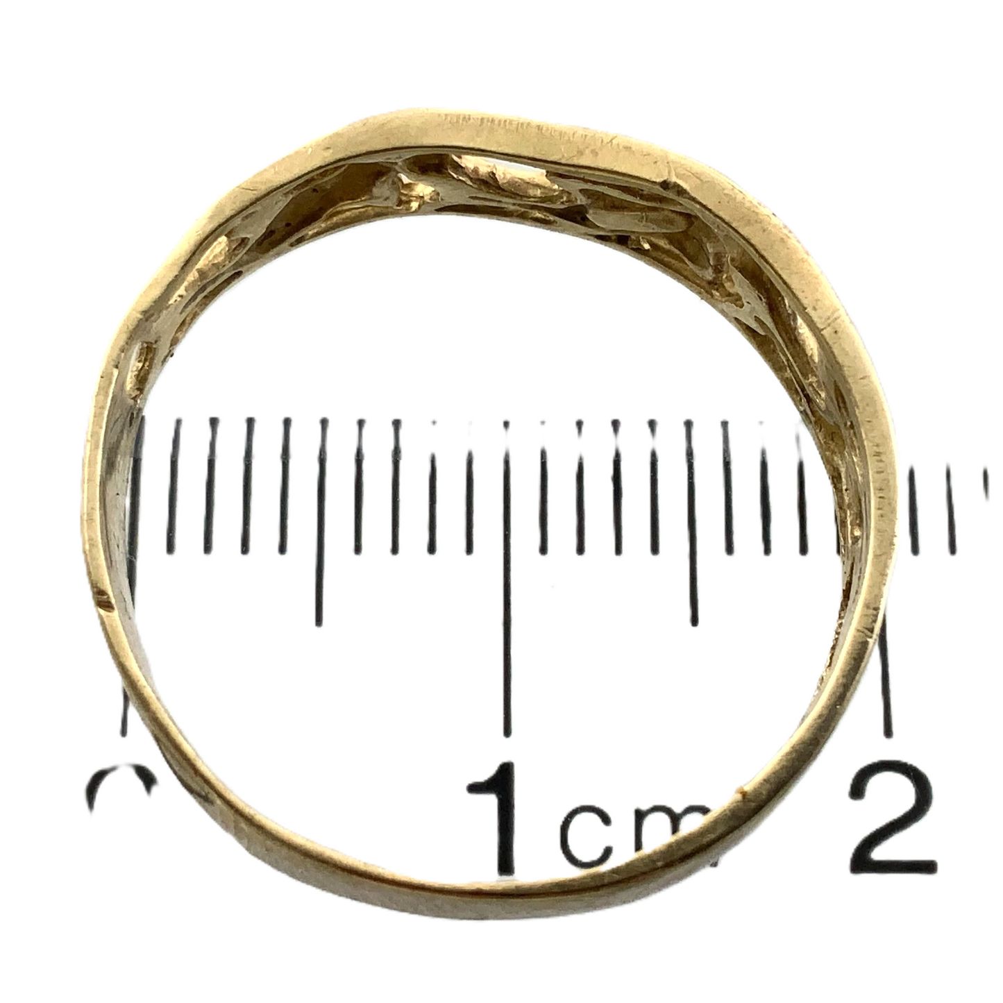 10K Yellow Gold Dolphin Ring Filigree Band Size 8.5 AU173