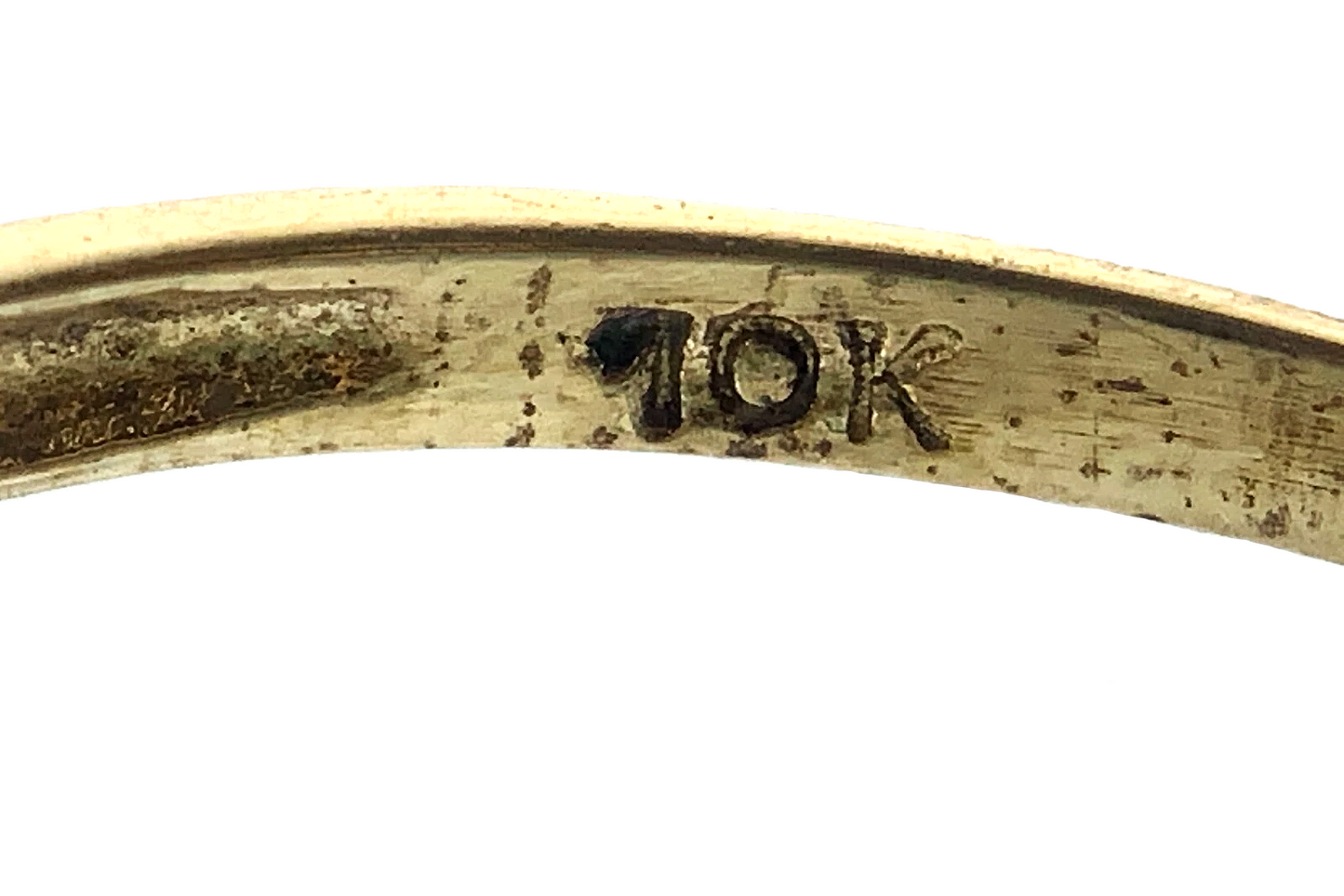 10K Yellow Gold White Stone Opal Ring Solitaire Band Size 6.75 AU175