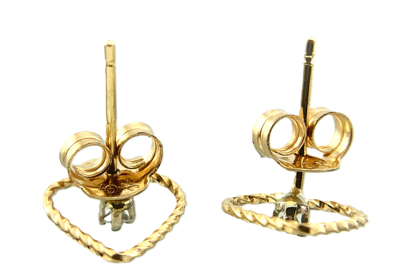 10K Yellow Gold Beautiful Heart Stud Earrings AU177