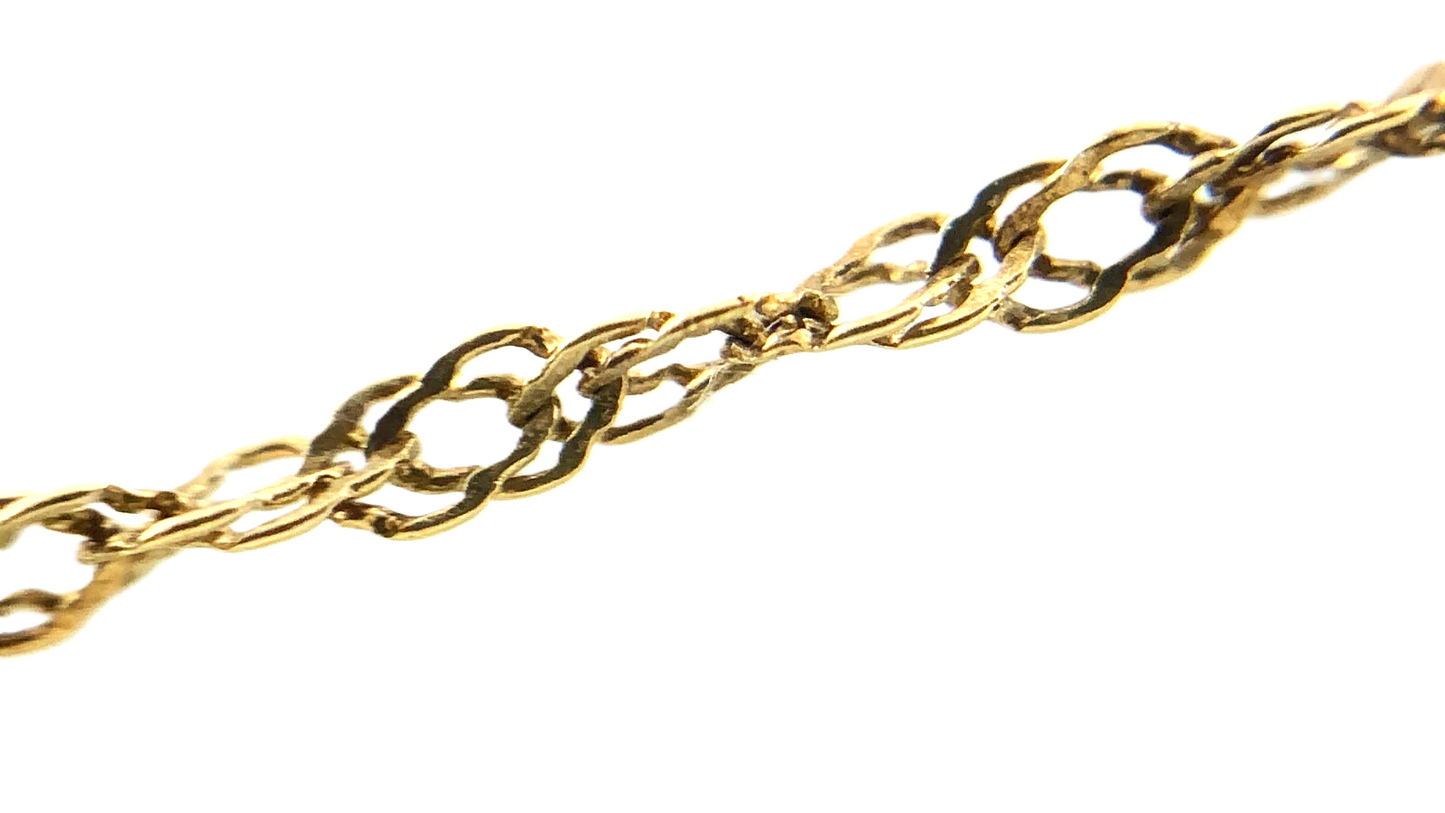10K Yellow Gold Chain Intricate Textured Rope Chain 18.75 in x 1 mm AU183