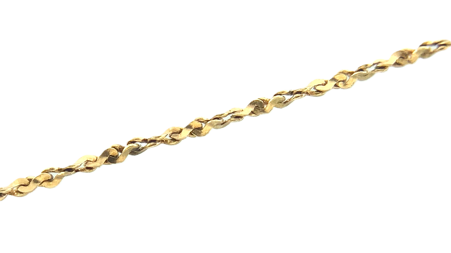 10K Yellow Gold S Rope Chain 16 in x 1 mm AU186