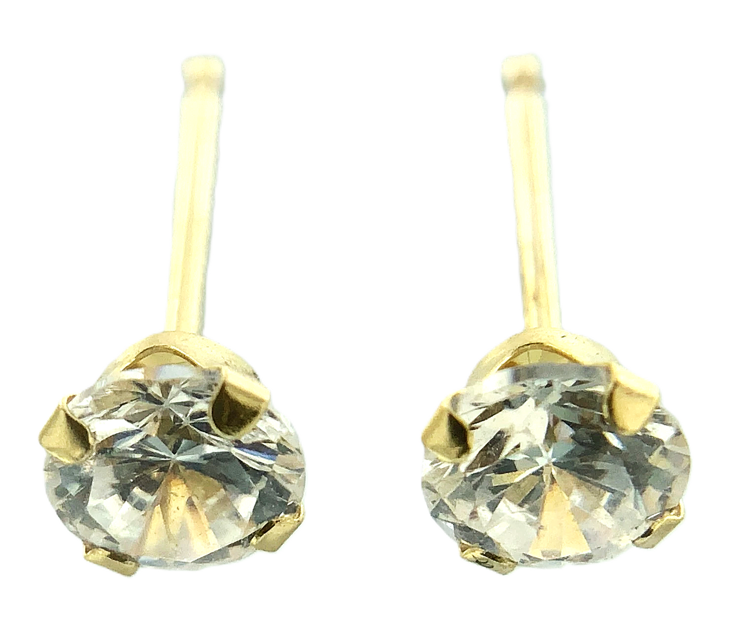 14K Yellow Gold Cubic Zirconia Stud Earrings Canada AU189