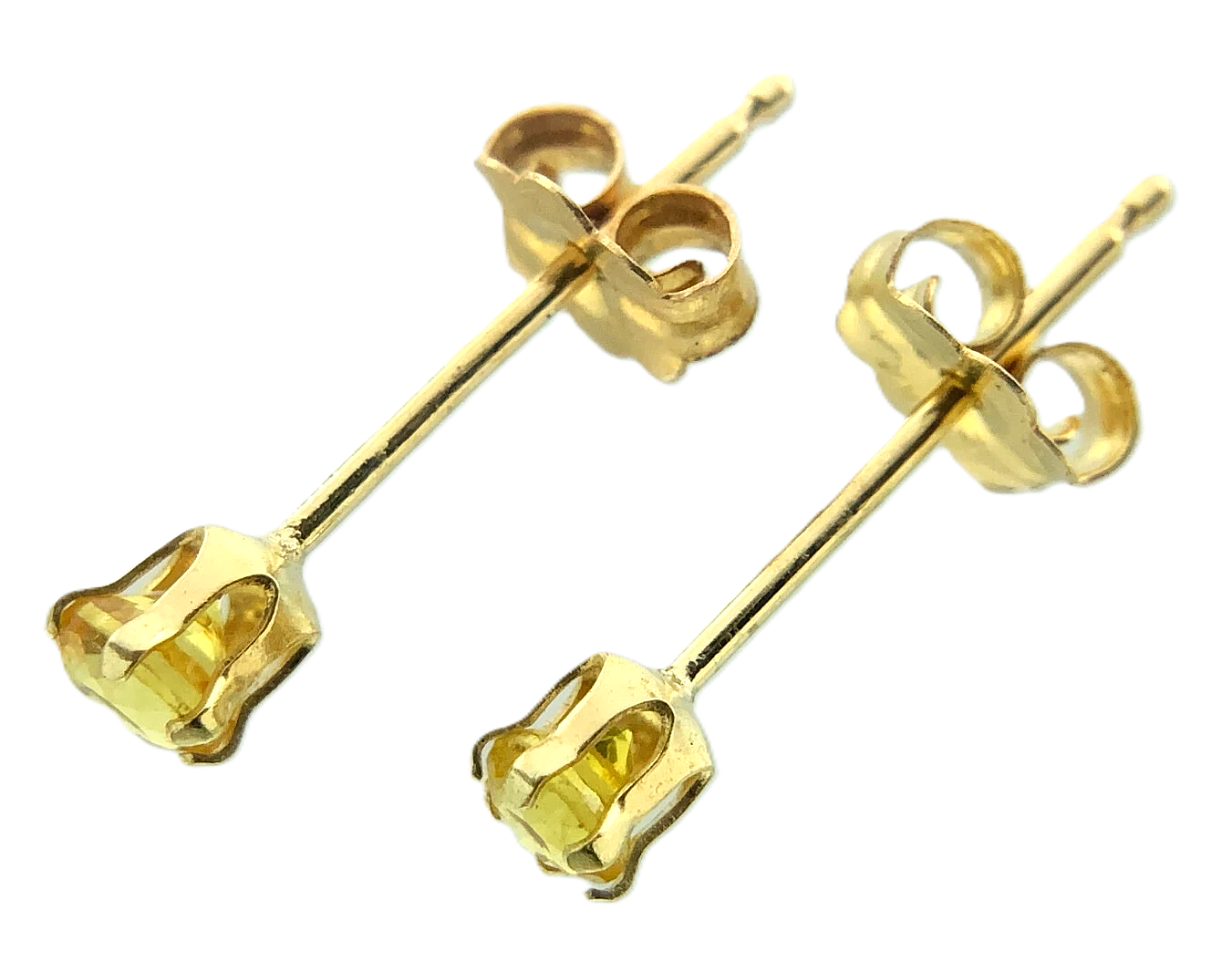 14K Yellow Gold Yellow Sapphire Stud Earrings AU203