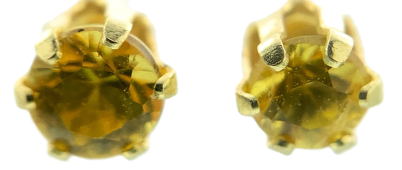 14K Yellow Gold Yellow Sapphire Stud Earrings AU203