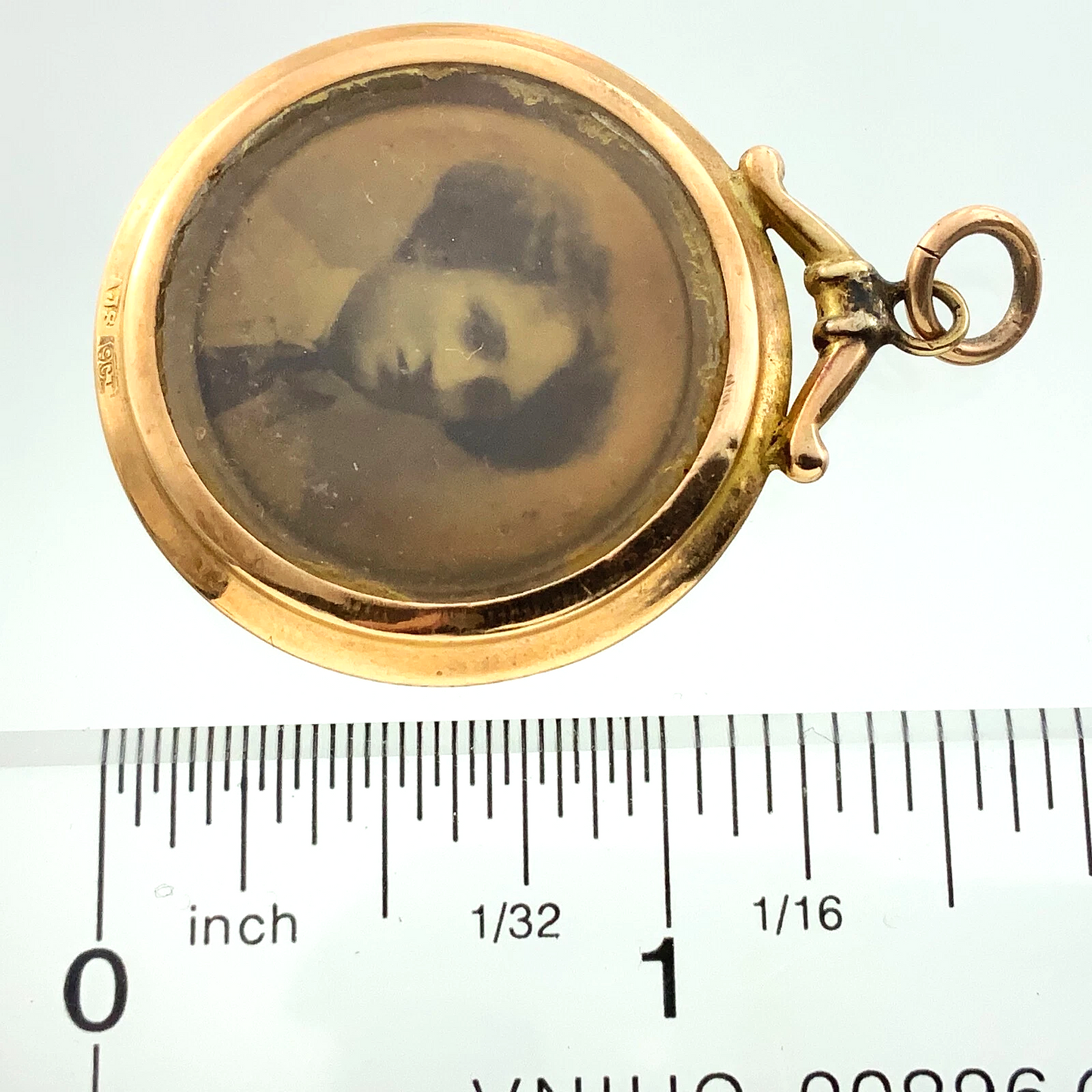 Antique 2 Sided Portrait Locket 9K Yellow Gold Pendant AU207
