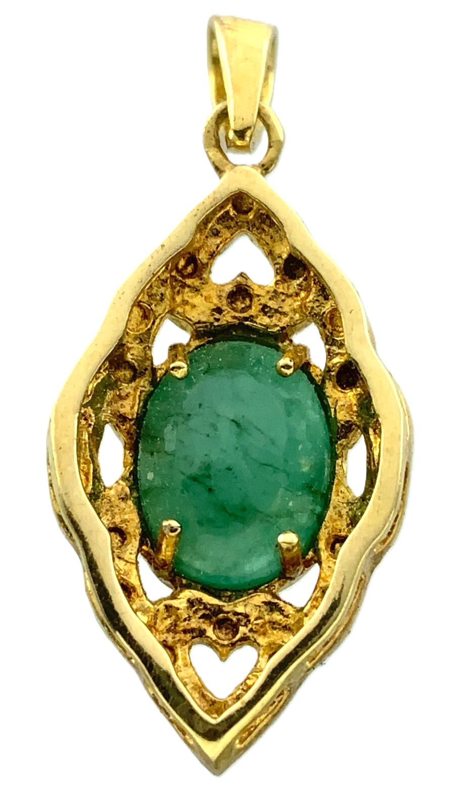 18K Yellow Gold Jade Stone Pendant AU208