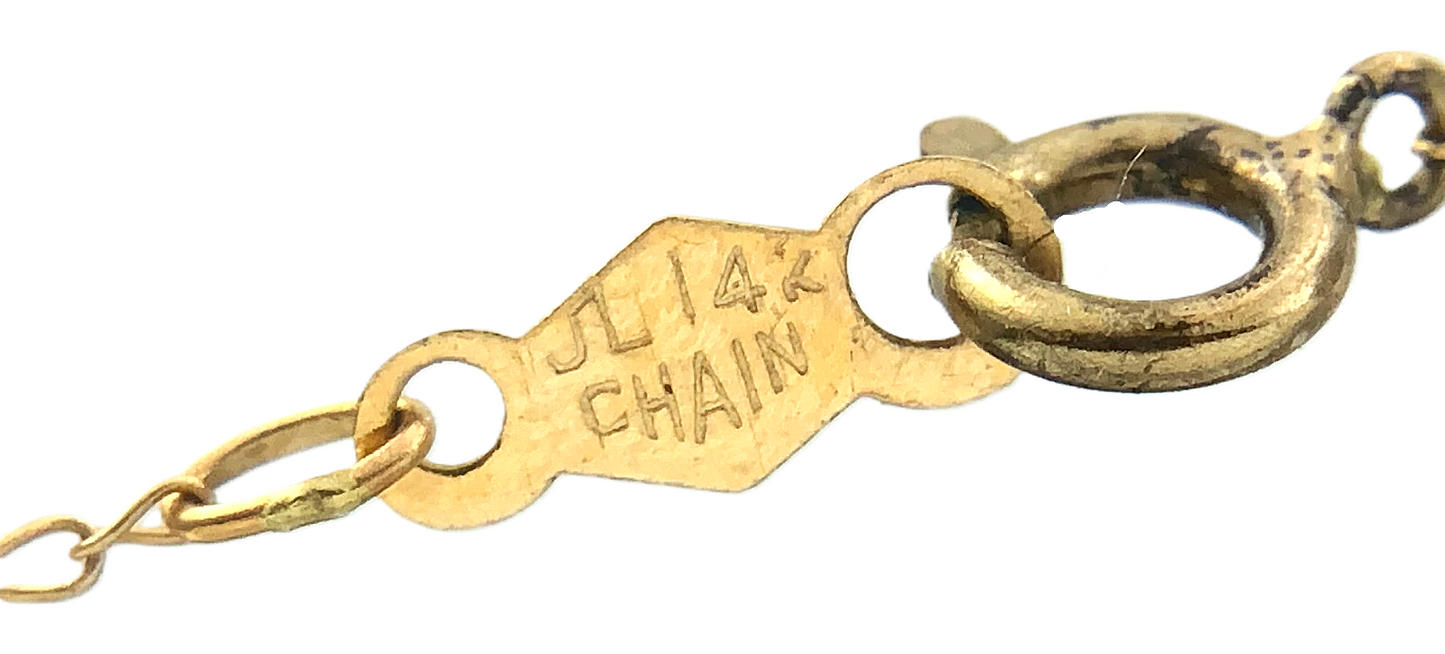 10K Yellow Gold Victorian Hand Carved Shell Cameo Pendant 14K Chain AU210