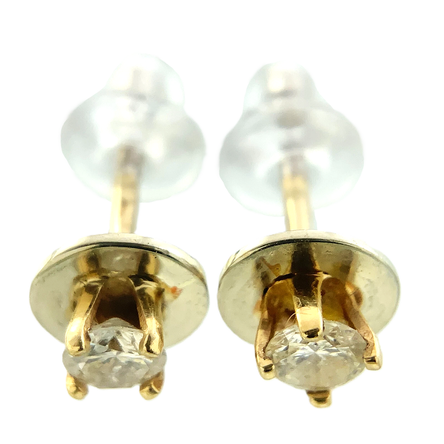 10K Yellow Gold Simulant Diamond Stud Earrings AU215