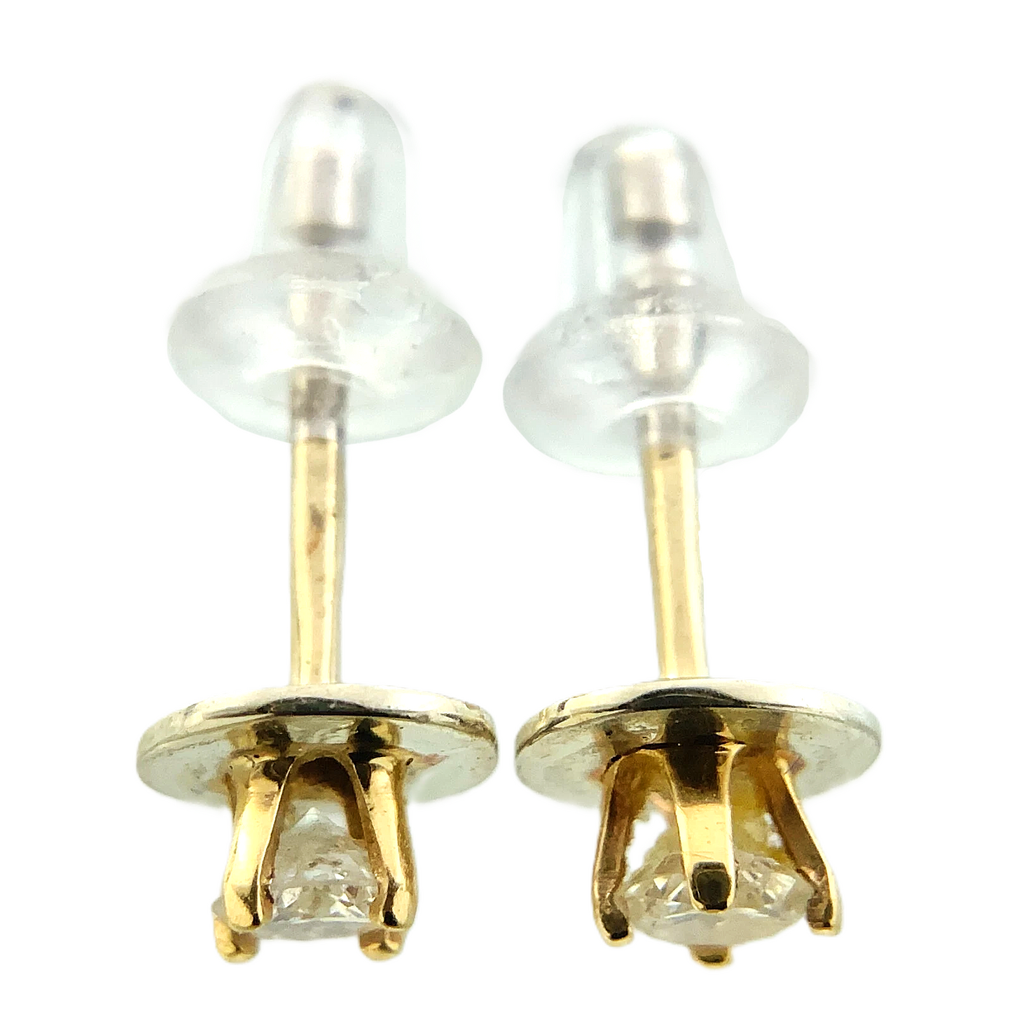 10K Yellow Gold Simulant Diamond Stud Earrings AU215
