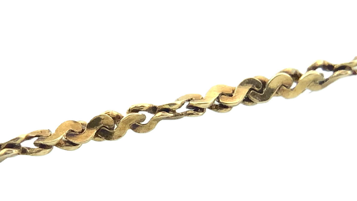 10K Yellow Gold Serpentine Link Chain Necklace 18 in x 1 mm AU221