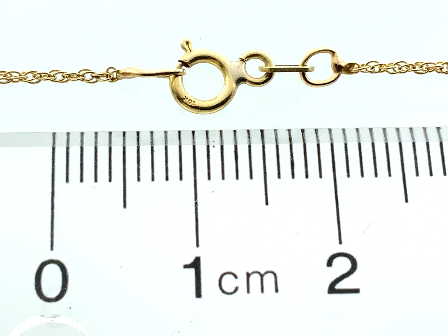 10K Yellow Gold Rope Chain Necklace 16 in x 1 mm AU222