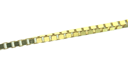 10K Yellow Gold Box Chain Necklace 417 Italy 16 in x 0.3 mm AU224