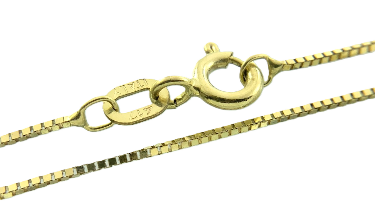 10K Yellow Gold Box Chain Necklace 417 Italy 16 in x 0.3 mm AU224