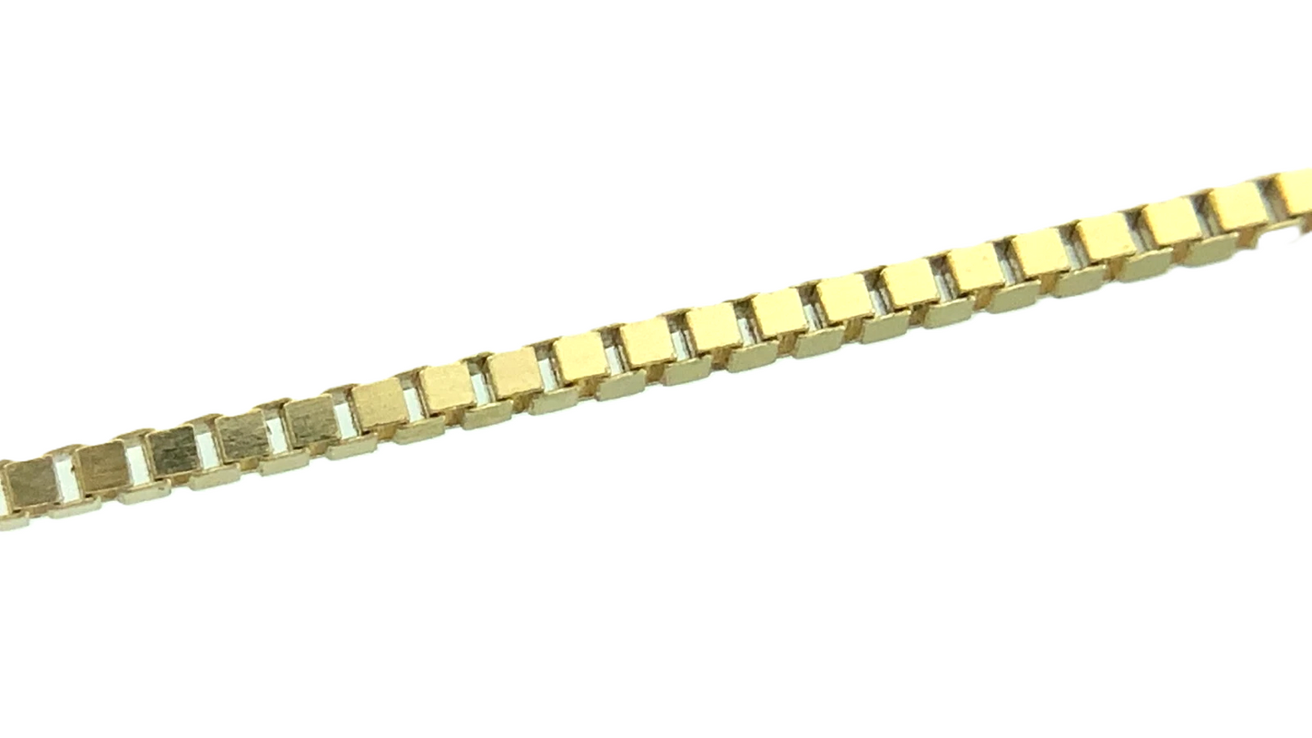 10K Yellow Gold Box Chain Necklace 417 Italy 16 in x 0.3 mm AU224