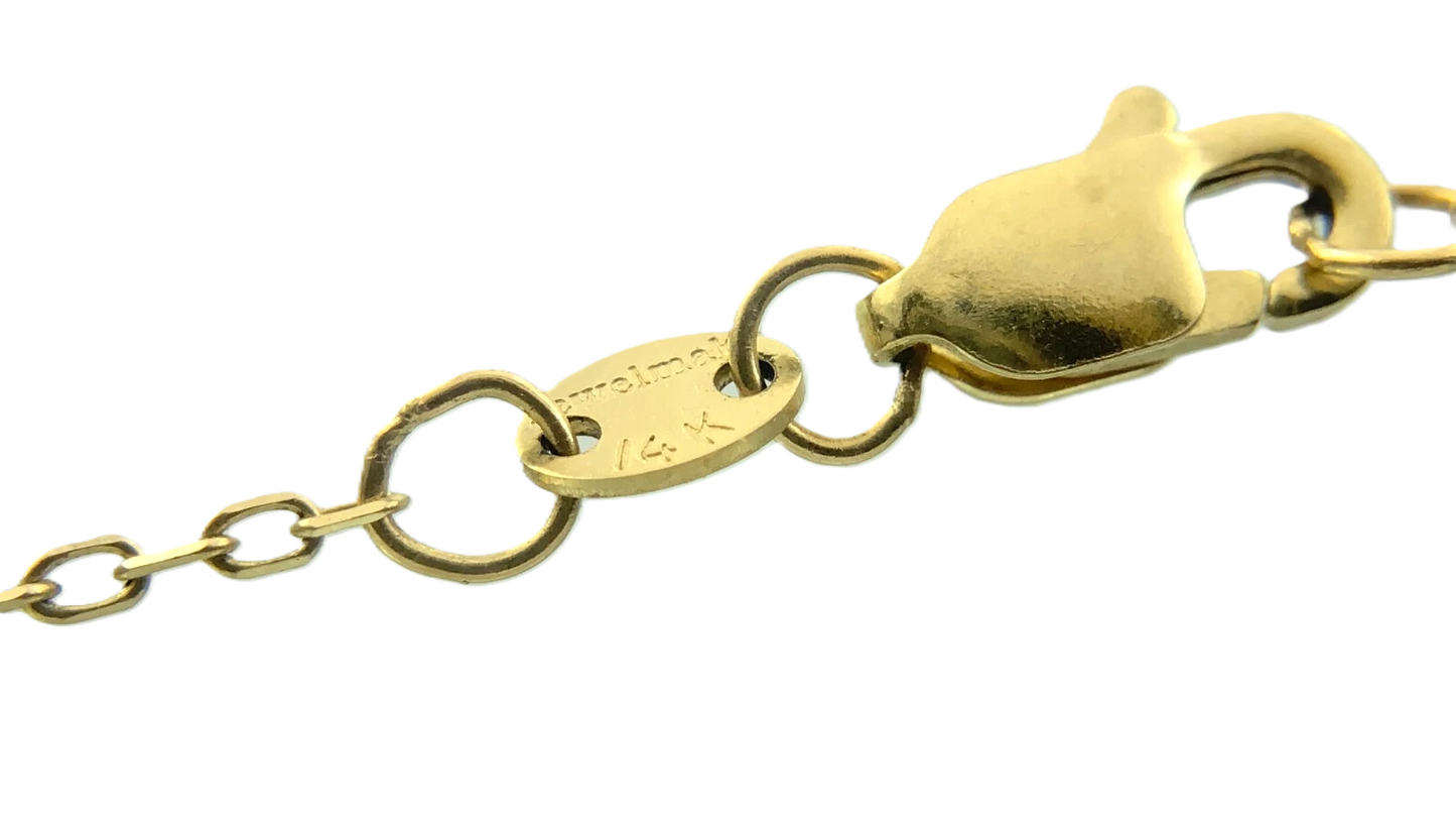 14K Yellow Gold Cable Chain Necklace Jewelmak 16.5 in x 1 mm AU227
