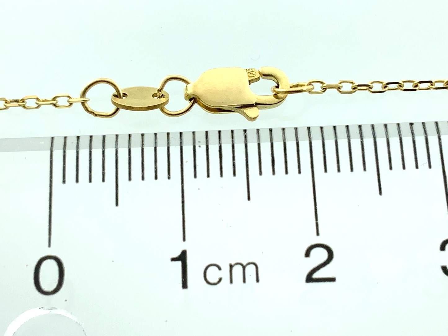 14K Yellow Gold Cable Chain Necklace Jewelmak 16.5 in x 1 mm AU227