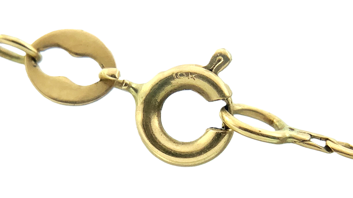 10K Yellow Gold Elongated Box Link Chain Necklace VNS 19 in x 1 mm AU232