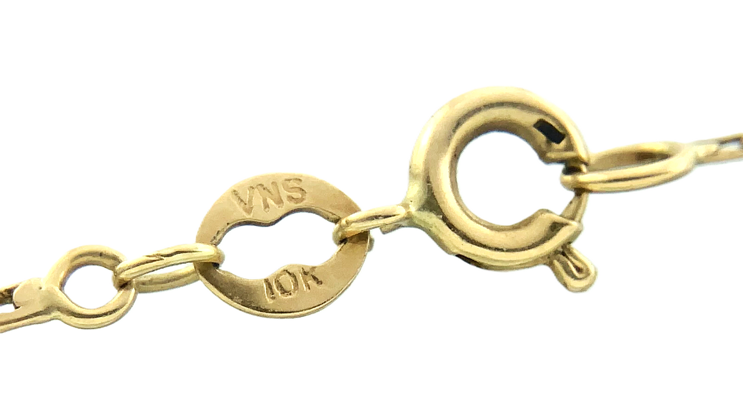 10K Yellow Gold Elongated Box Link Chain Necklace VNS 19 in x 1 mm AU232