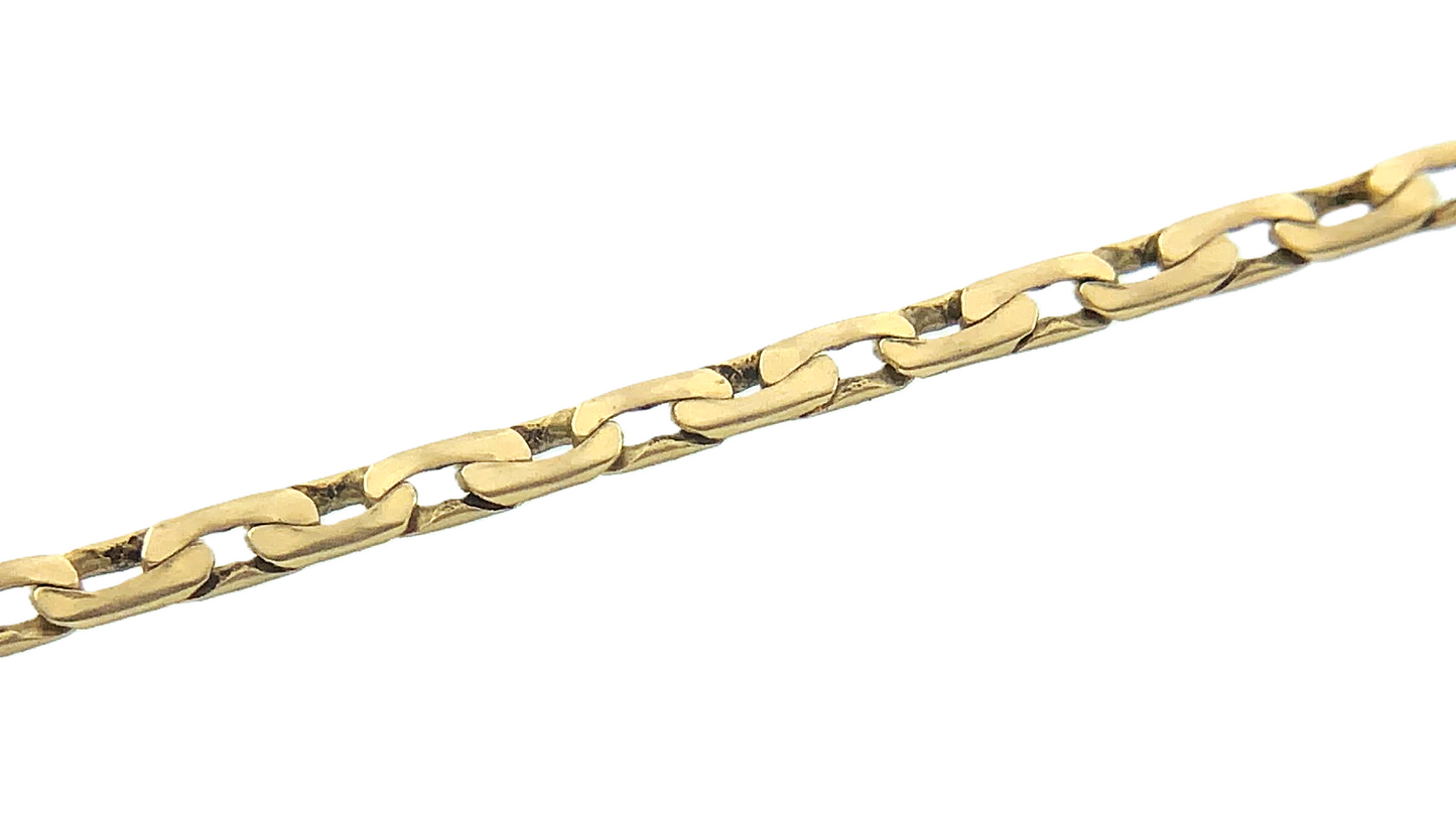 10K Yellow Gold Elongated Box Link Chain Necklace VNS 19 in x 1 mm AU232