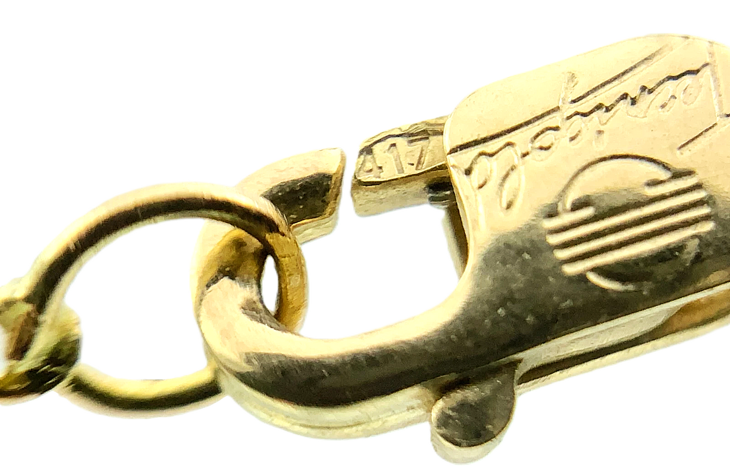 10K Yellow Gold Curb Link Chain Necklace Tecnigold Italy 16 in x 1 mm AU234