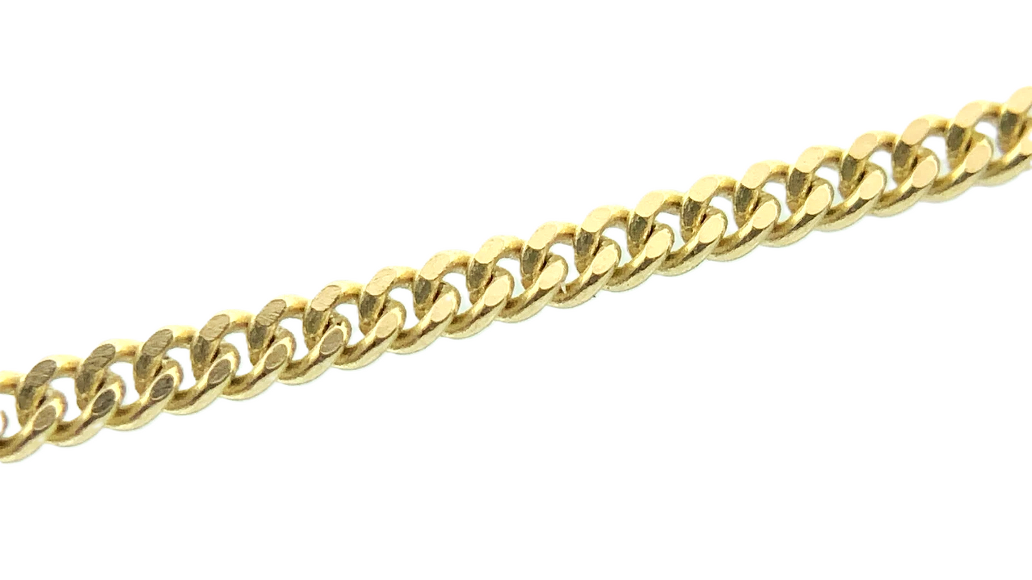 10K Yellow Gold Curb Link Chain Necklace Tecnigold Italy 16 in x 1 mm AU234