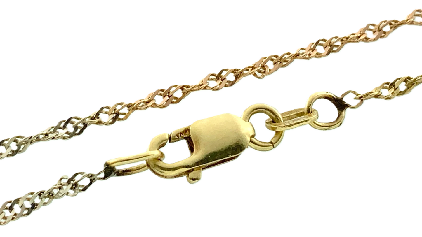 10K Yellow Gold Rope Link Chain Necklace Italy 18.5 in x 1 mm AU235