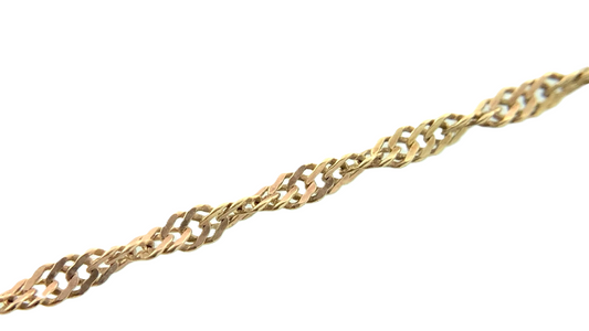 10K Yellow Gold Rope Link Chain Necklace Italy 18.5 in x 1 mm AU235
