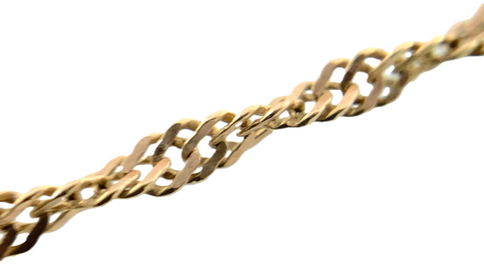10K Yellow Gold Rope Link Chain Necklace Italy 18.5 in x 1 mm AU235
